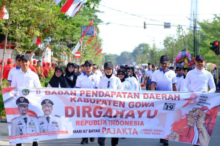 Meriahkan HUT ke-78 RI, 73 Tim Ramaikan Gerak Jalan SKPD Pemkab Gowa