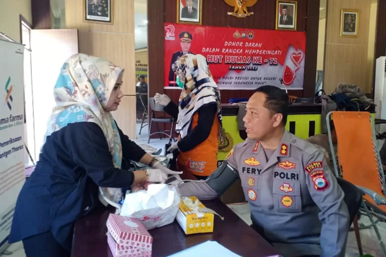 Sambut HUT Humas Polri ke-72, Polres Sinjai Gelar Donor Darah