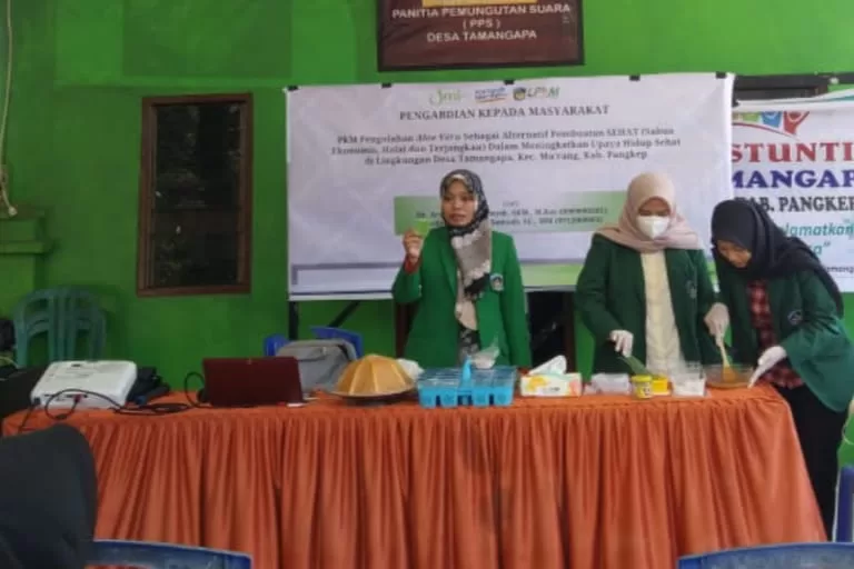 Tim PKM UMI Sulap Lidah Buaya Jadi Sabun Sehat di Pangkep