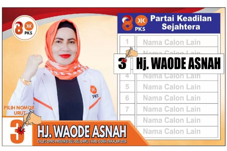 Wa Ode Asnah Optimis Amankan Kursi PKS Dapil 3 Gowa Takalar