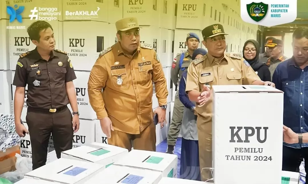 Chaidir Dampingi Penjabat Gubernur Tinjau Lokasi Logistik KPU Maros