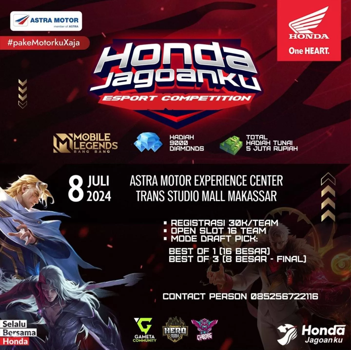 Honda Jagoanku Esport Competition Berhadiah 9 Ribu Diamonds MLBB