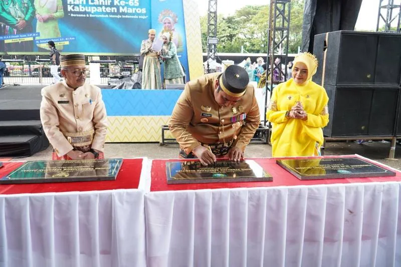 Hari Jadi Ke-65 Kabupaten Maros; Bupati Chaidir Syam Resmikan Sejumlah Proyek dan Berjanji akan Menjaga Maros 